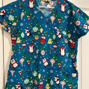 Christmas Scrub Top